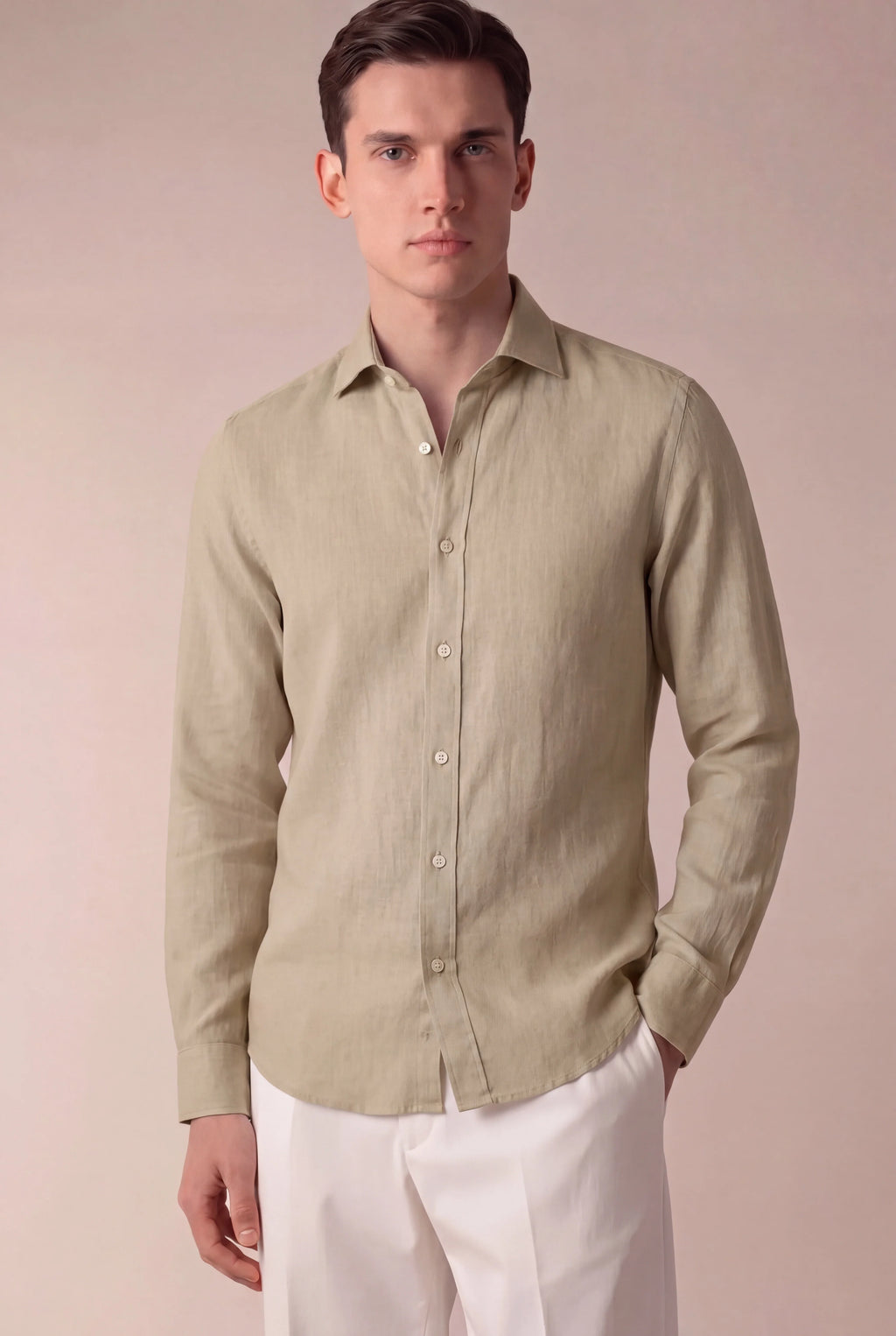 Marchmel | Uomo Camicia in Lino Capri Beige