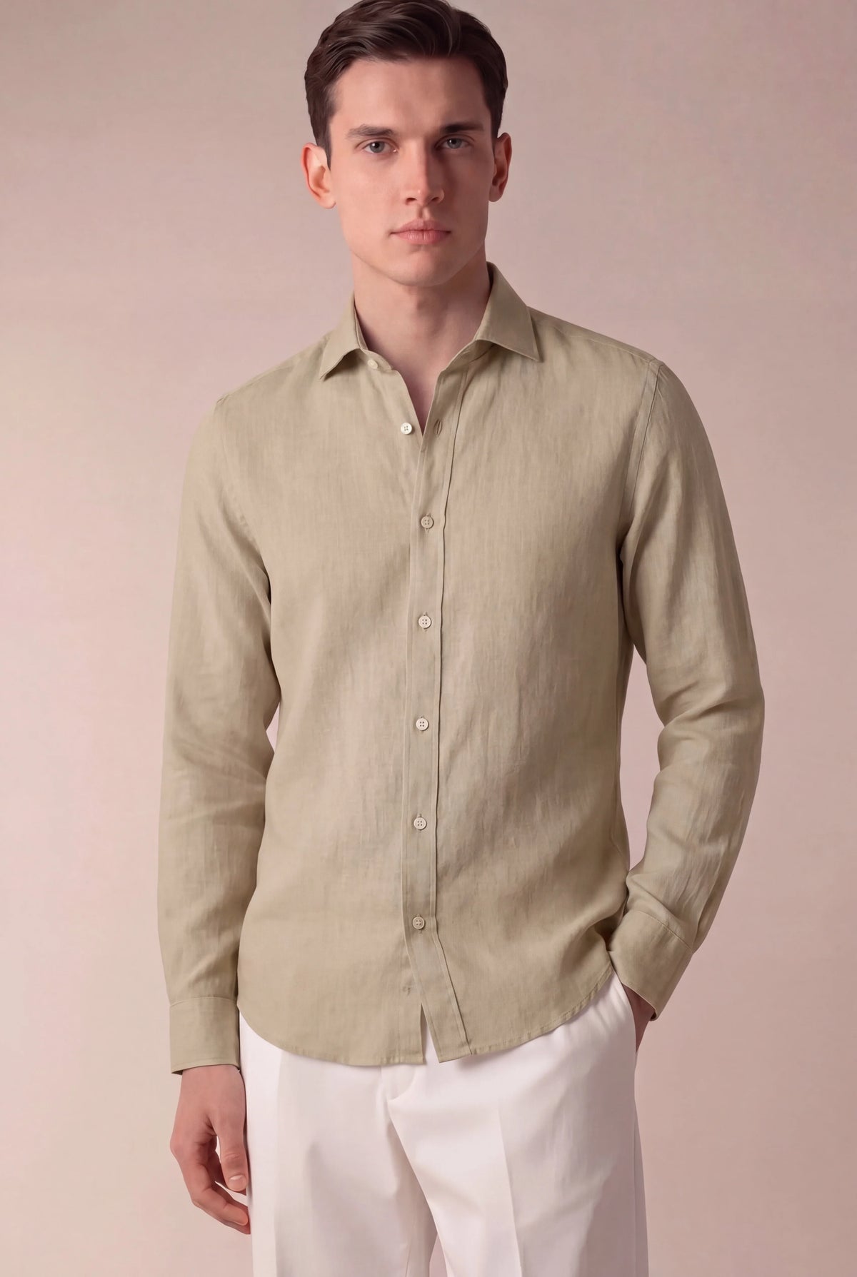 Marchmel | Uomo Camicia in Lino Capri Beige