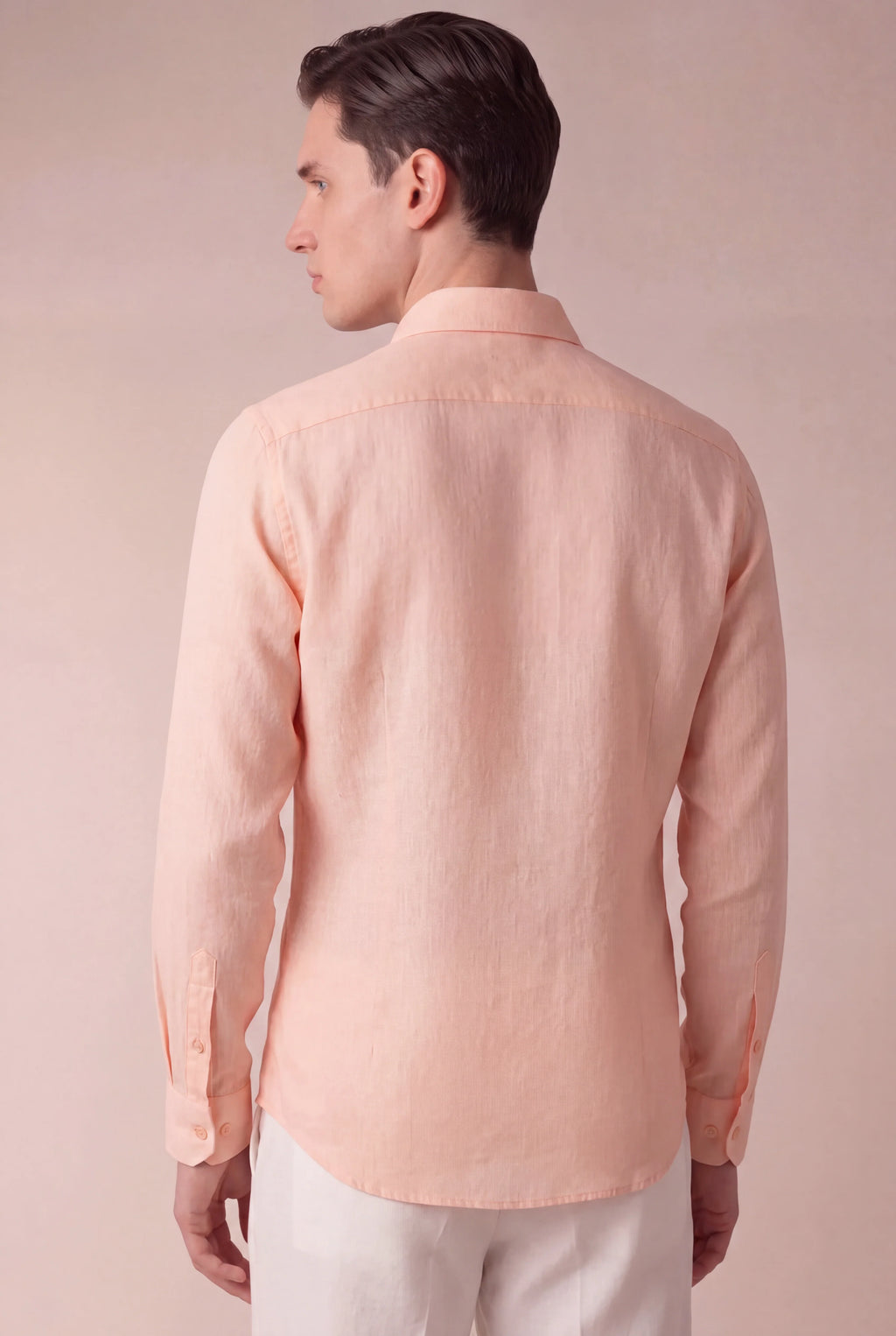 Marchmel | Uomo Camicia in Lino Capri Salmone