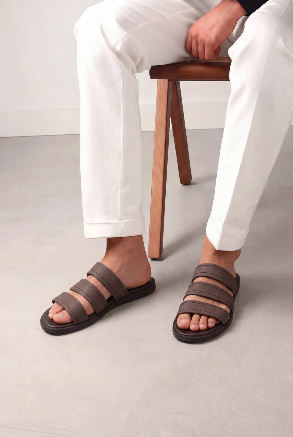 Marchmel | Homme Sandale Urbaine Marron en Cuir de Veau