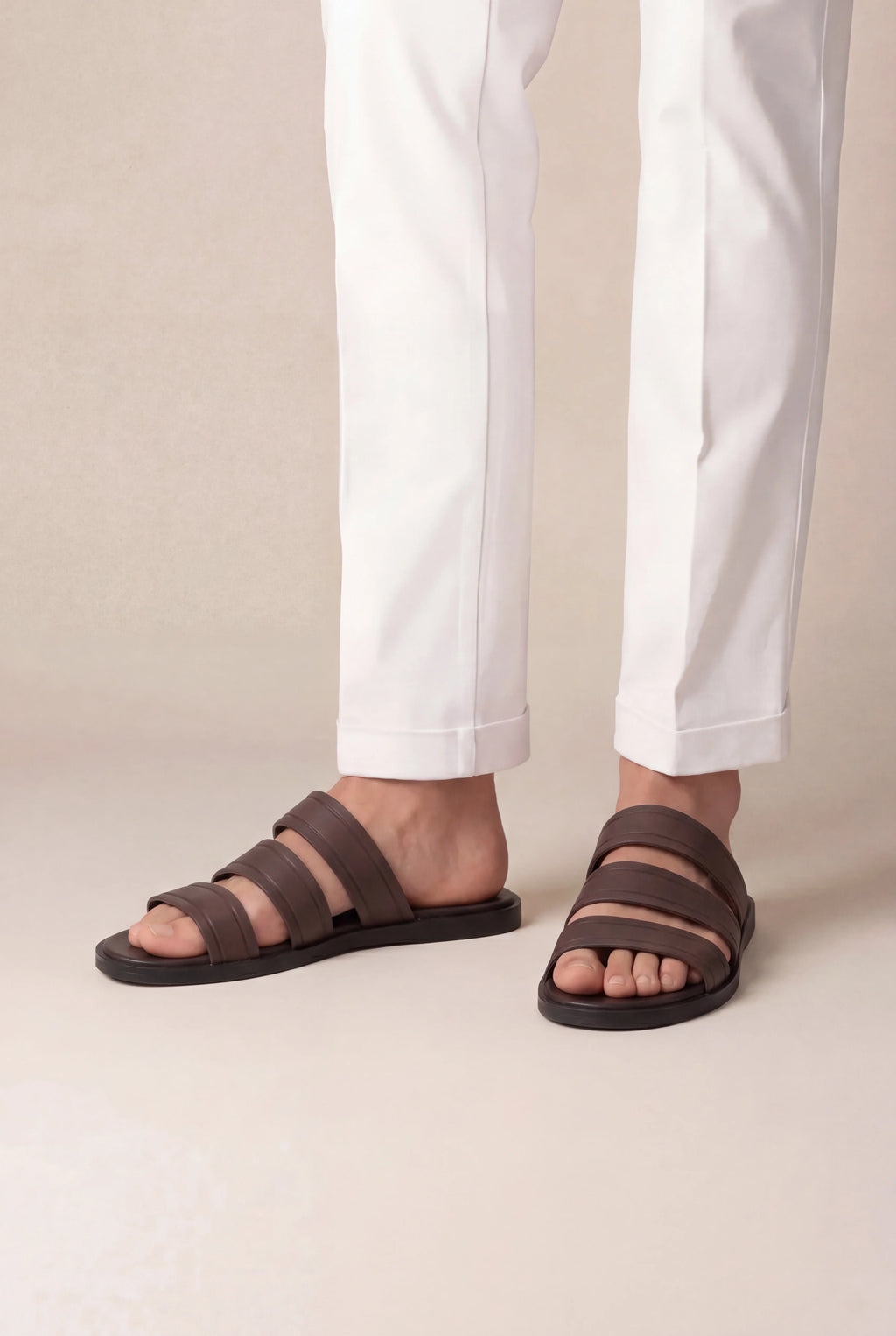 Marchmel | Homme Sandale Urbaine Marron en Cuir de Veau