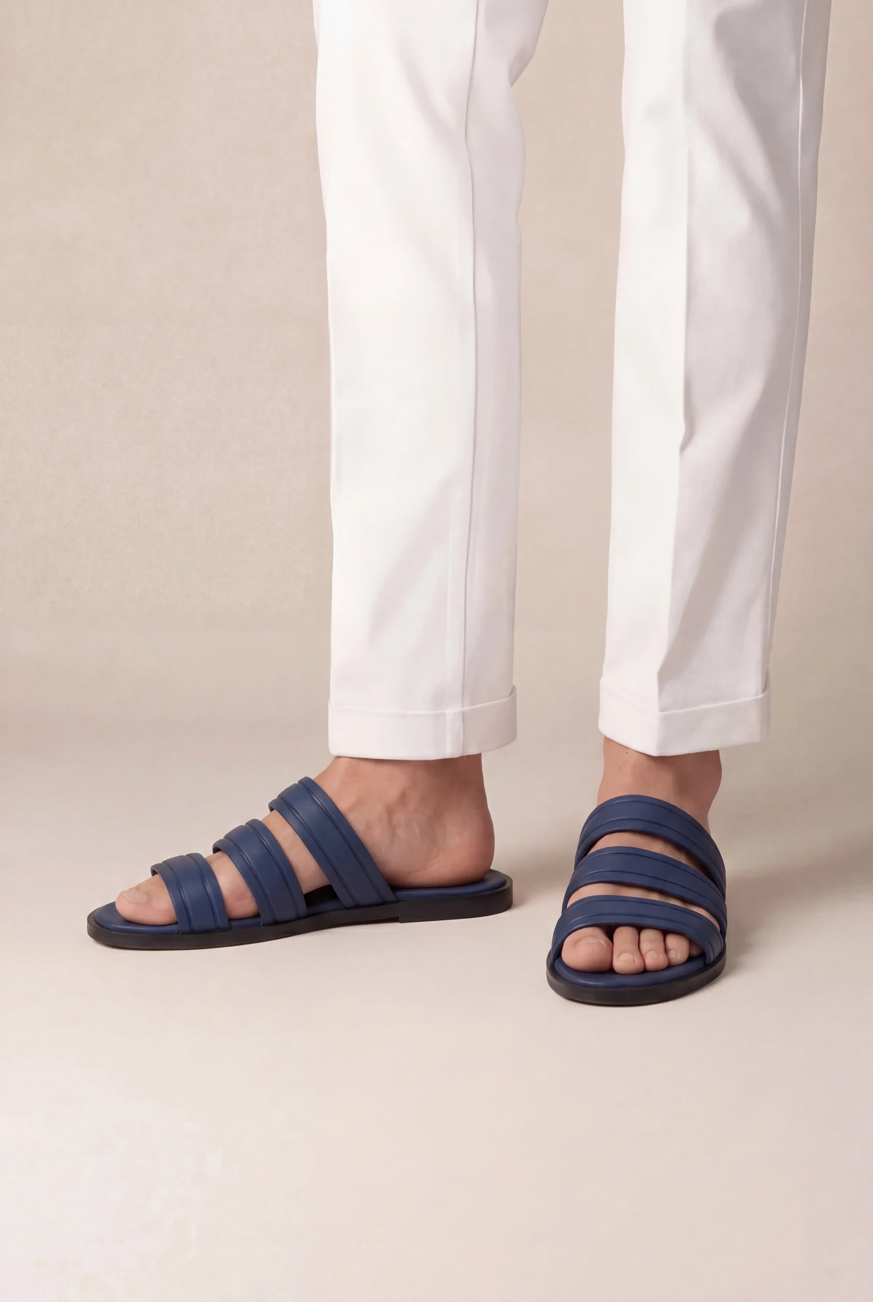 Marchmel | Homme Sandale Urbaine Marine en Cuir de Veau