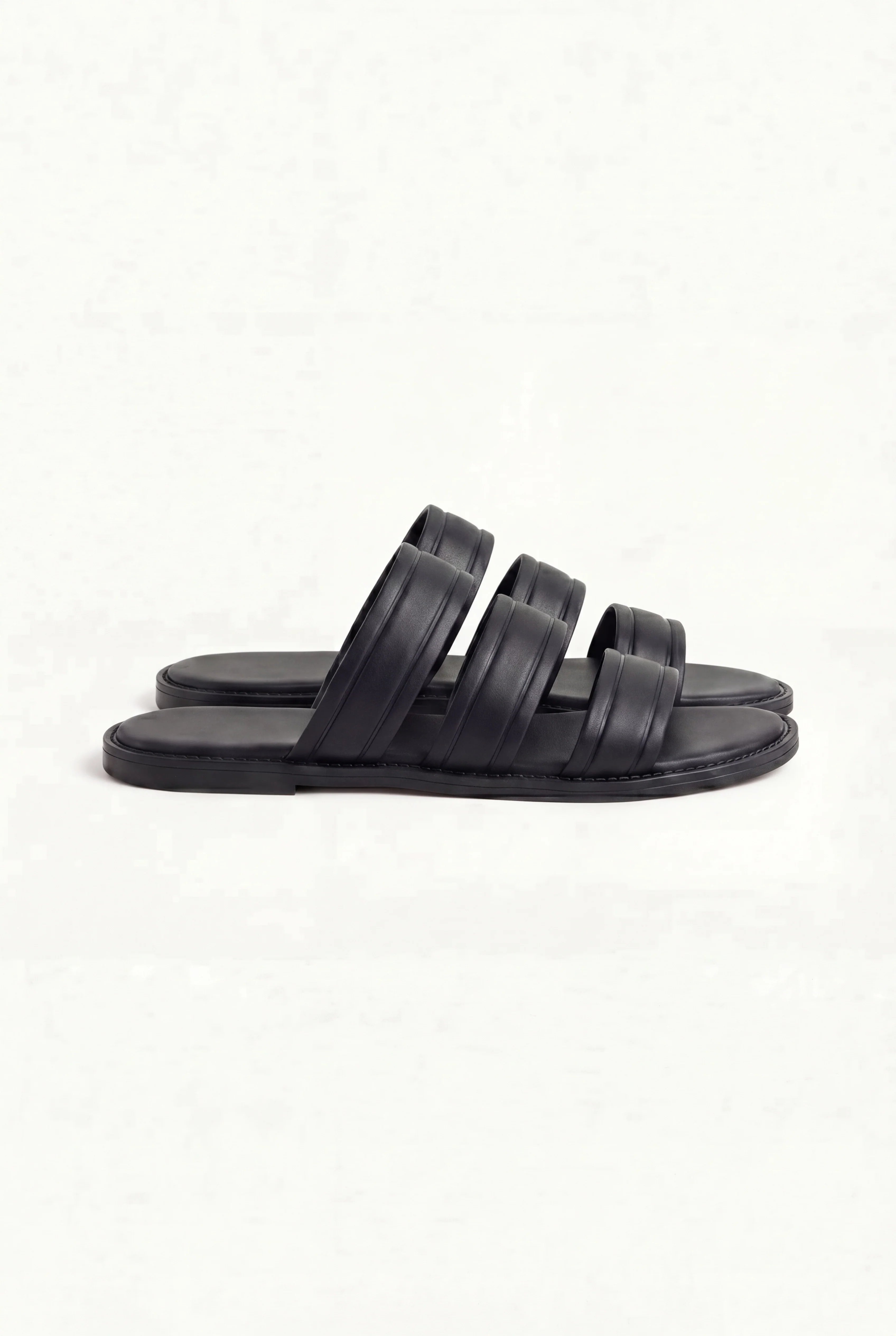 Marchmel | Homme Sandale Urbaine Noire en Cuir de Veau