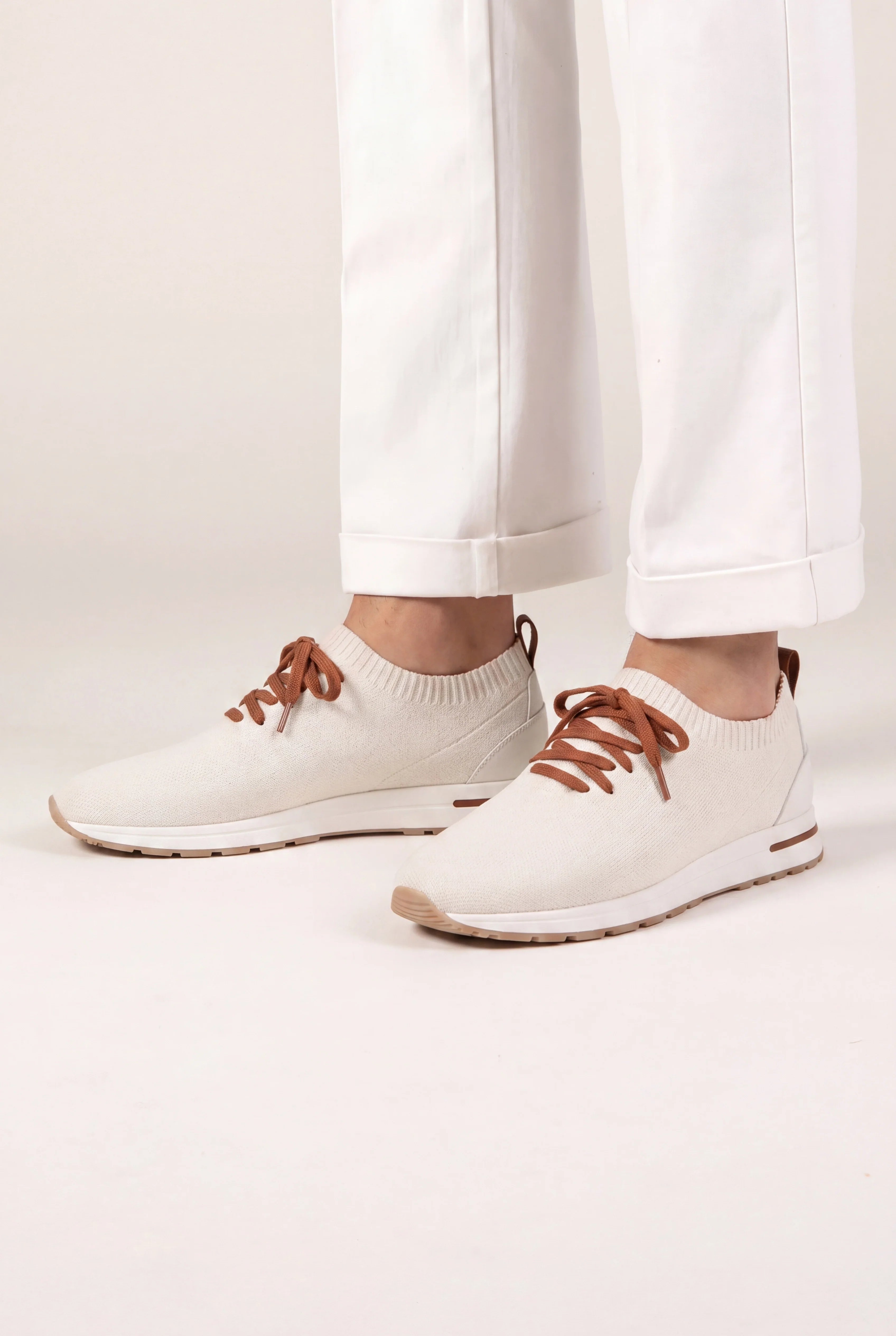 Marchmel | Uomo Sneakers Attive in Maglia Avorio Chiaro