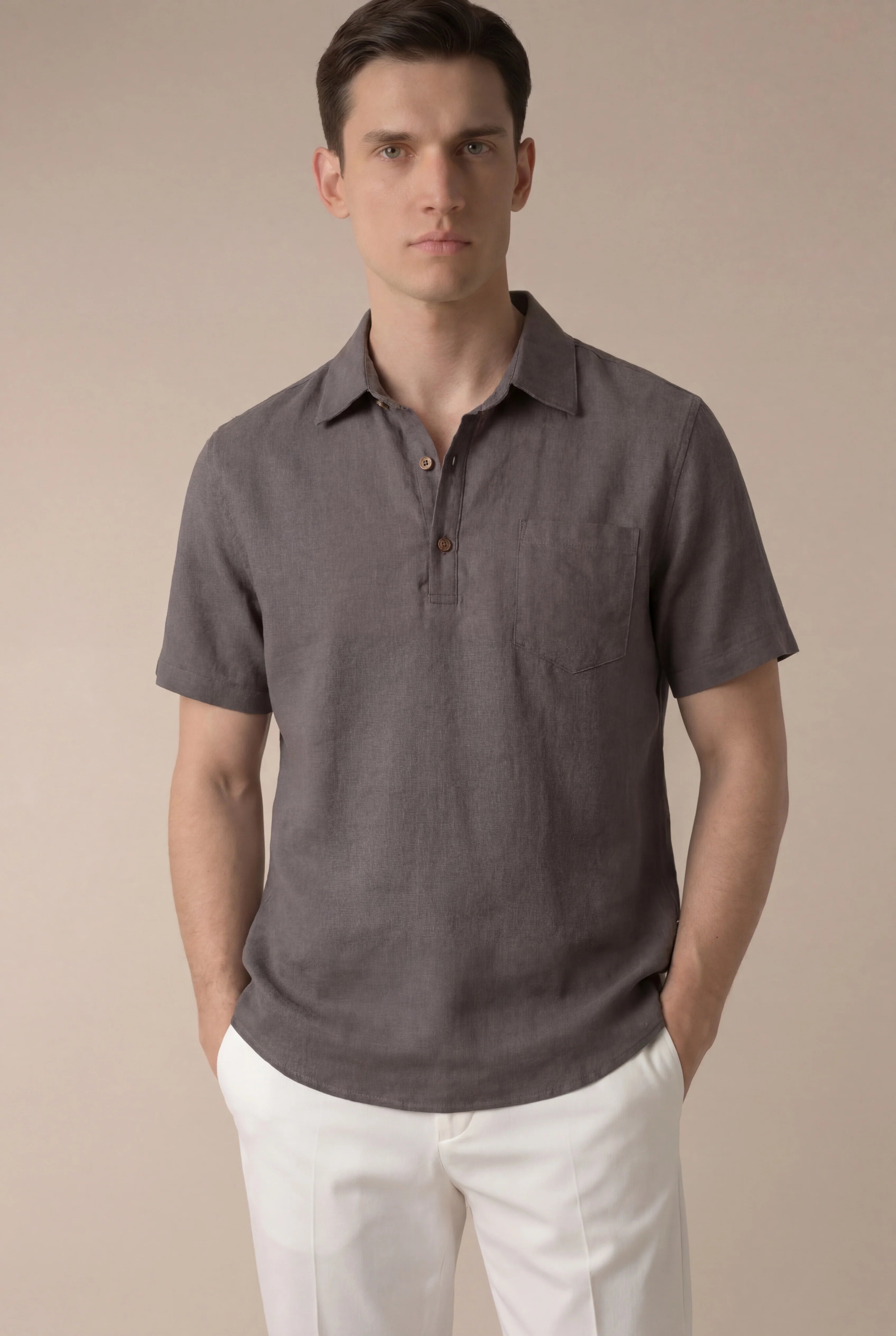 Marchmel | Uomo Camicia Taupe Ponza