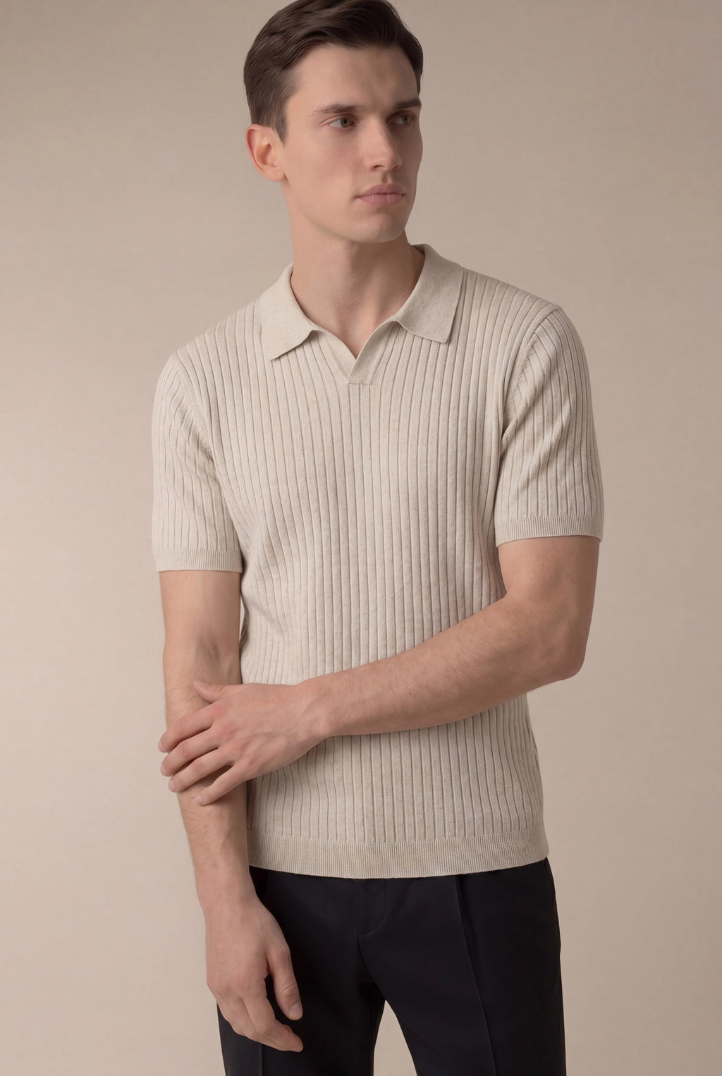 Marchmel | Polo Cortina beige para hombre