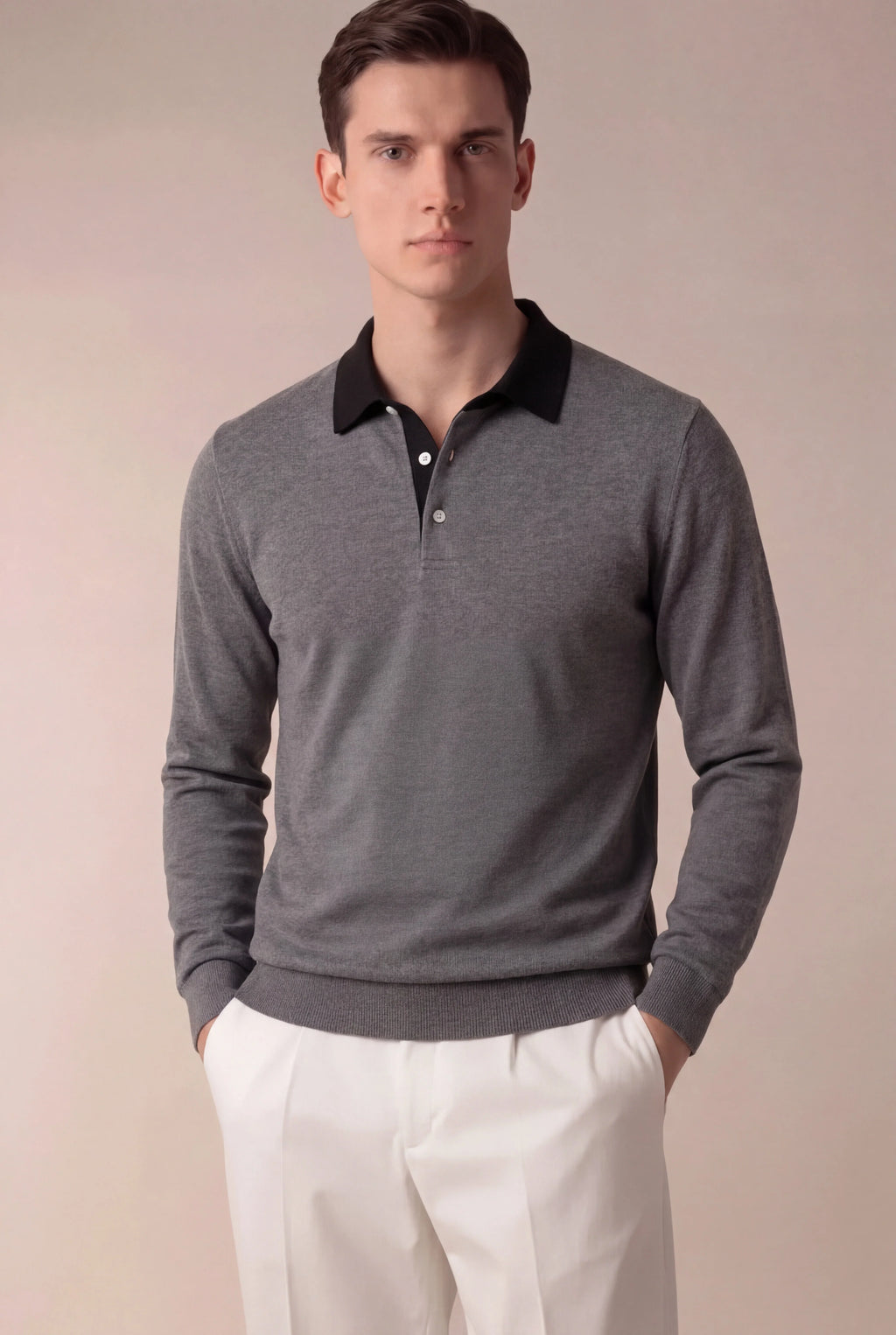 Polo Tricot Gris