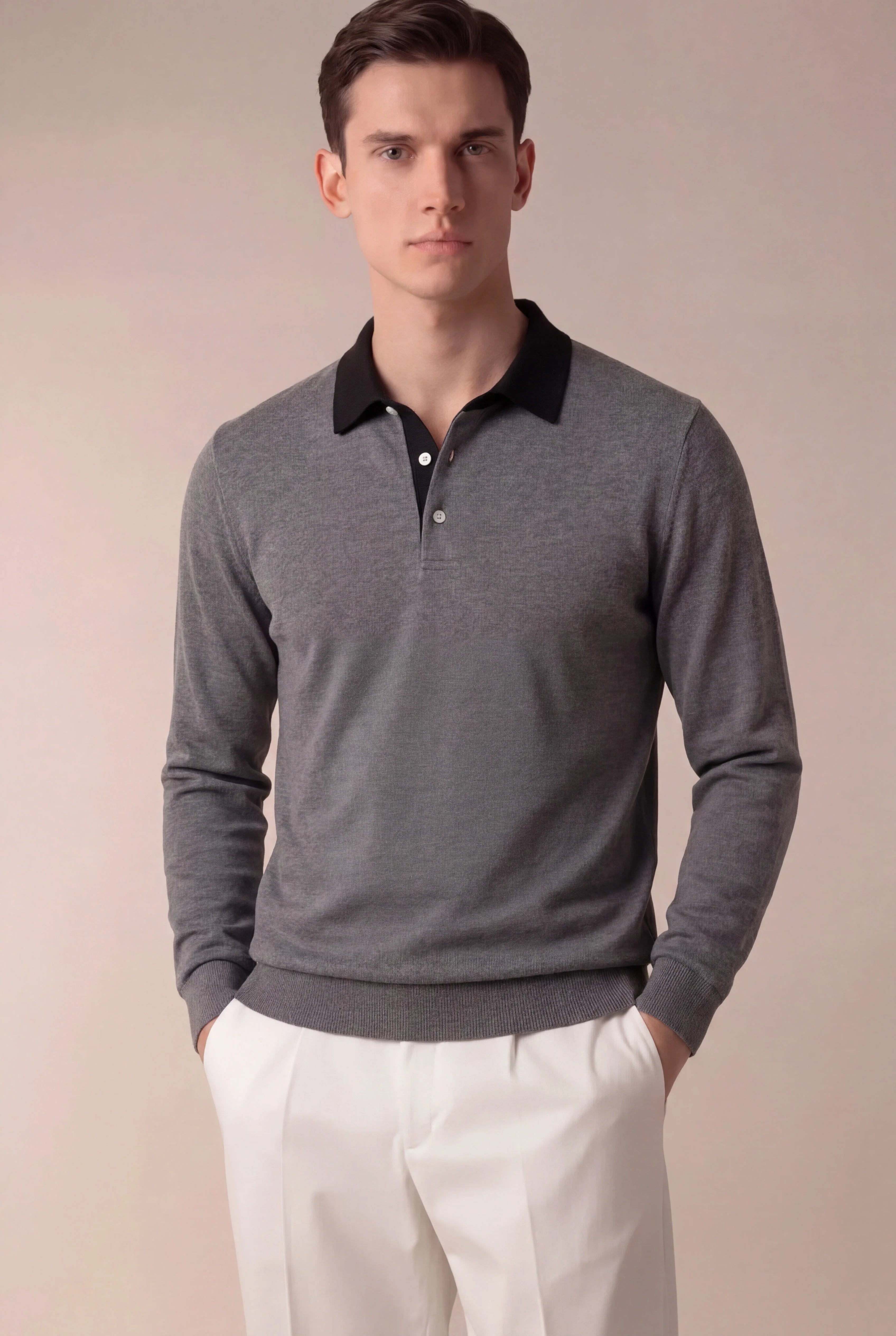 Polo Tricot Gris
