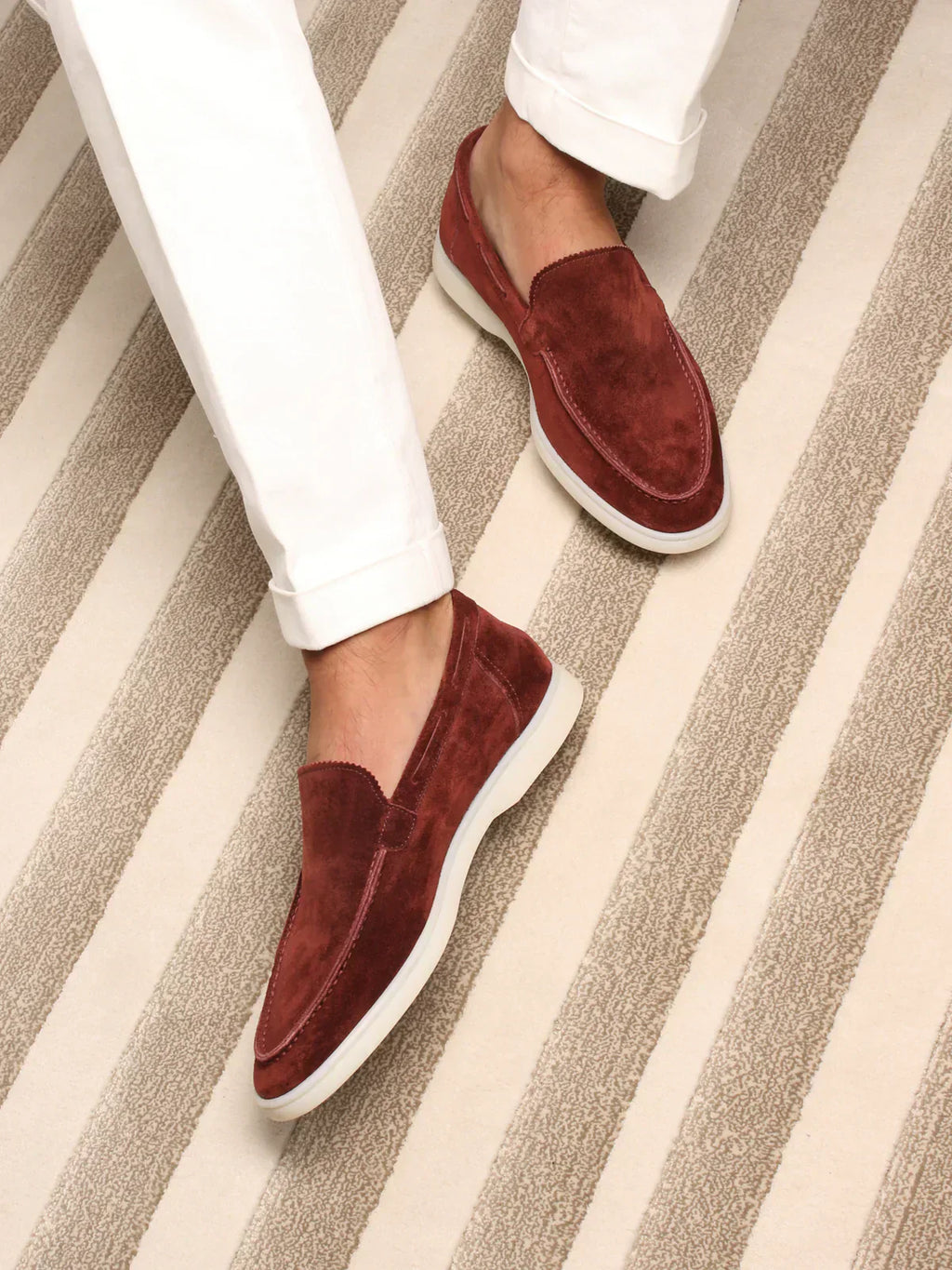 Mocassin Classique Suède Bordeaux