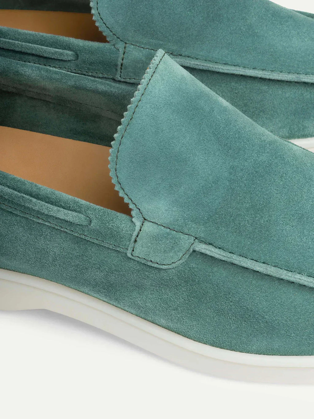 Mocassin Classique en Suède Bleu Pomme