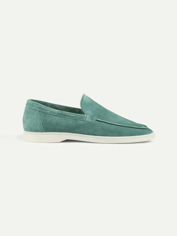 Mocassin Classique en Suède Bleu Pomme