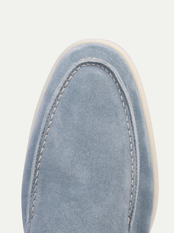 Mocassin Classique Suède Bleu Bébé