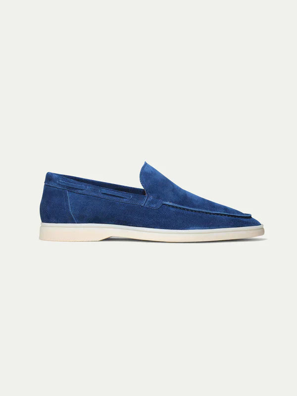 Mocassin Classique Suède Bleu Baie
