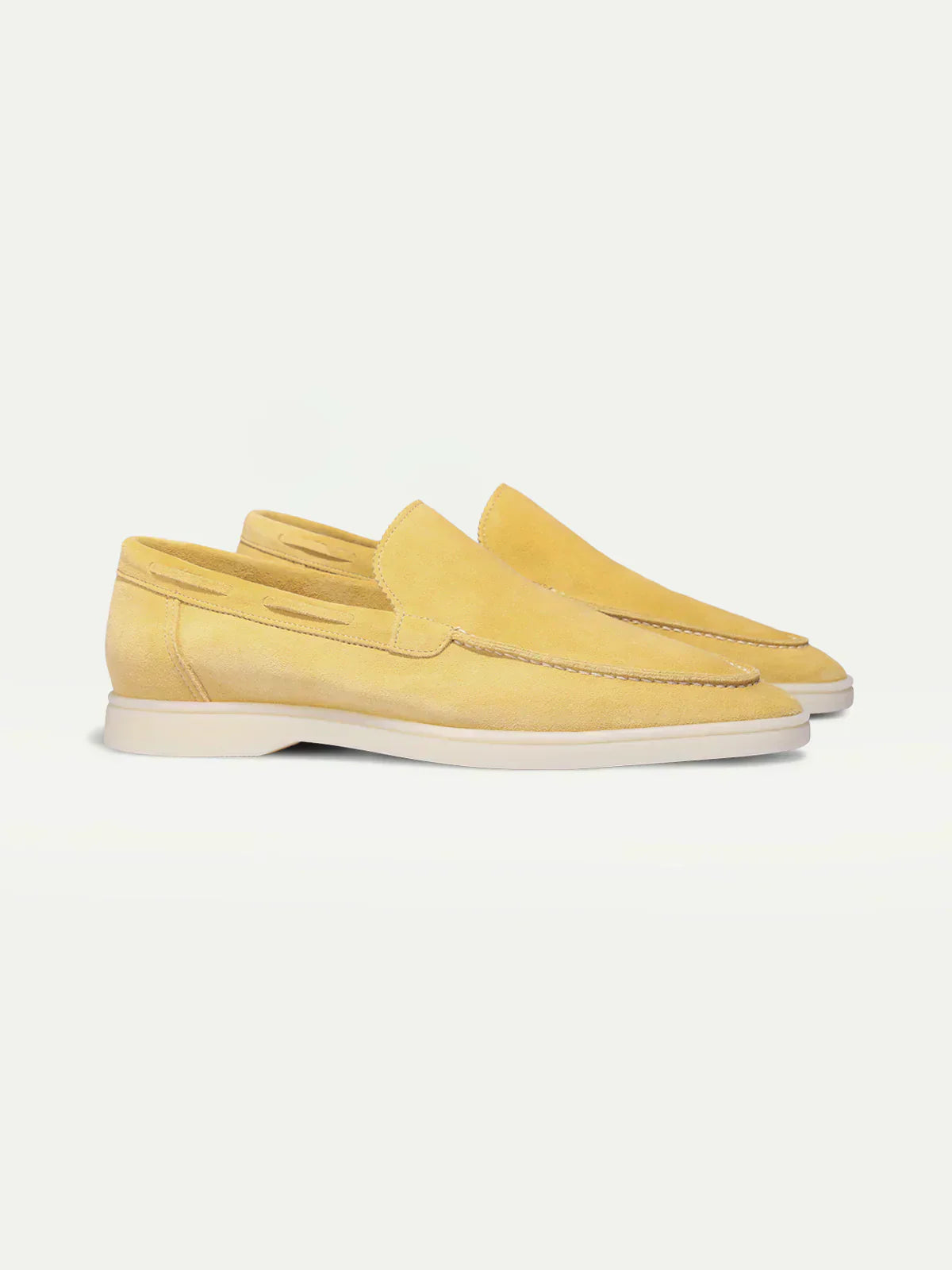 Mocassin Classique en Suède Jaune Agrume