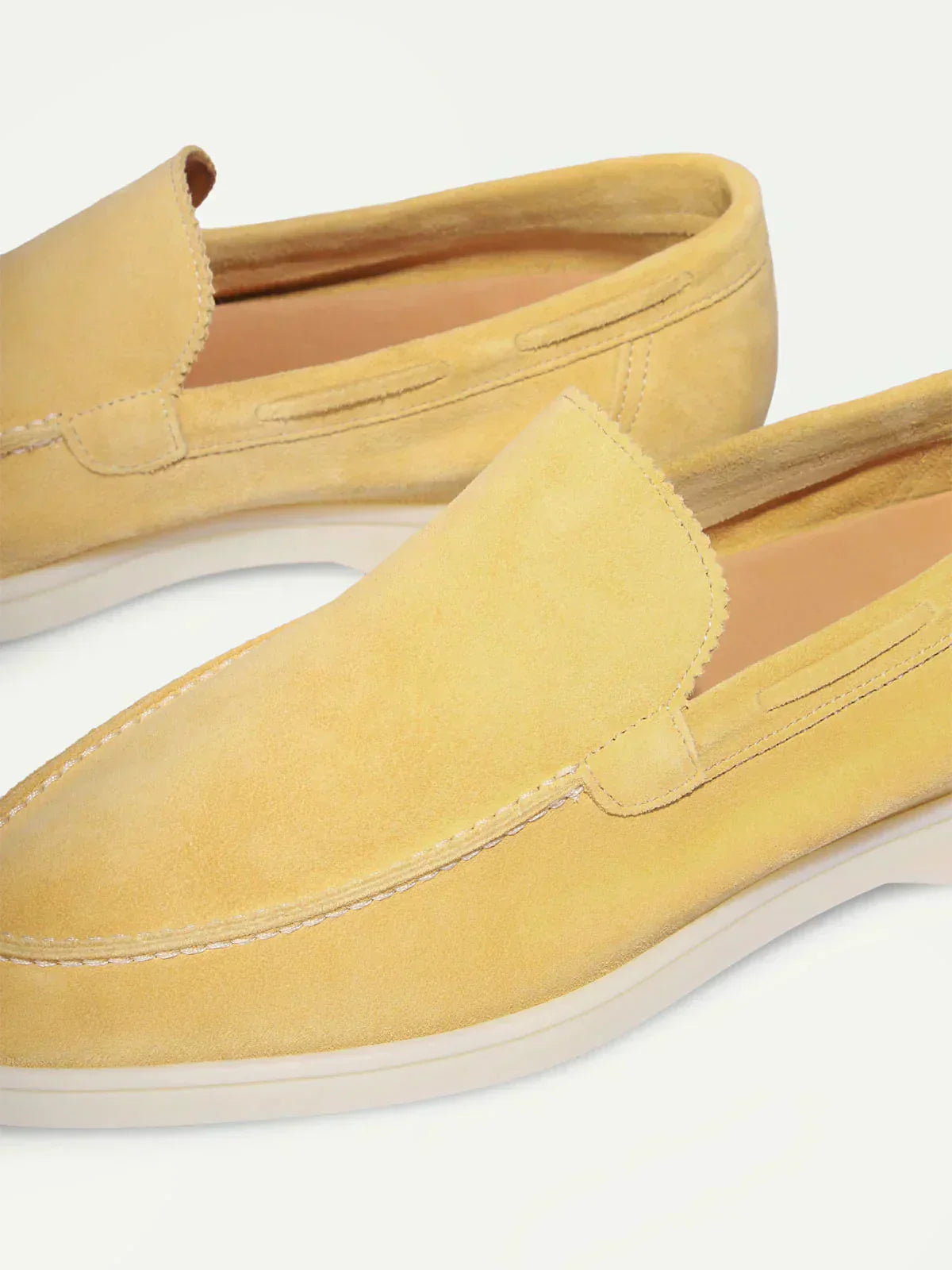 Mocassin Classique en Suède Jaune Agrume