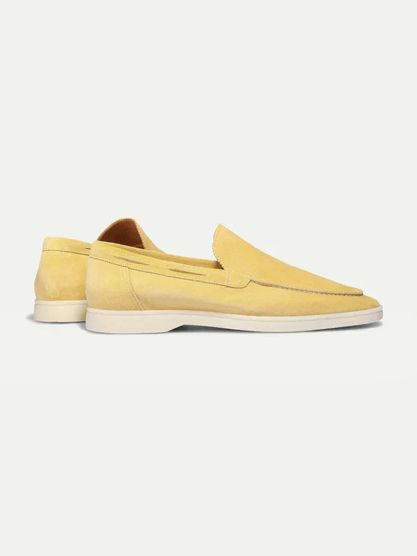 Mocassin Classique en Suède Jaune Agrume