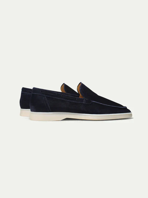 Mocassin Classique en Suède Bleu Marine