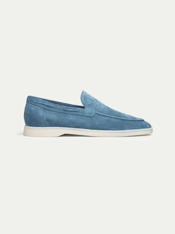 Mocassin Classique en Suède Bleu Océan