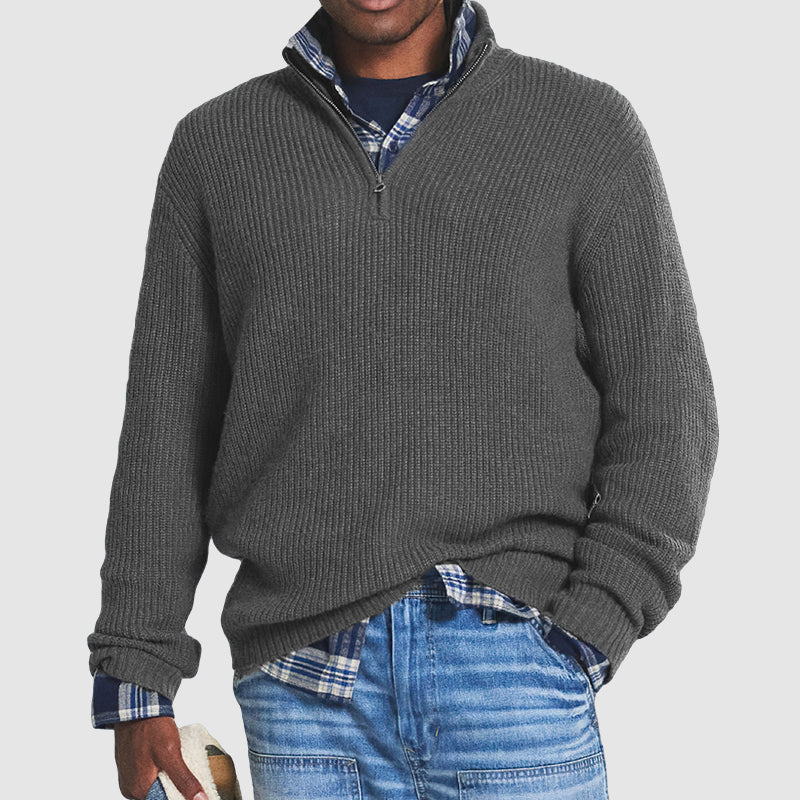 Marchmel | Homme Pull Cachemire Col Zippé Hiver Élégant