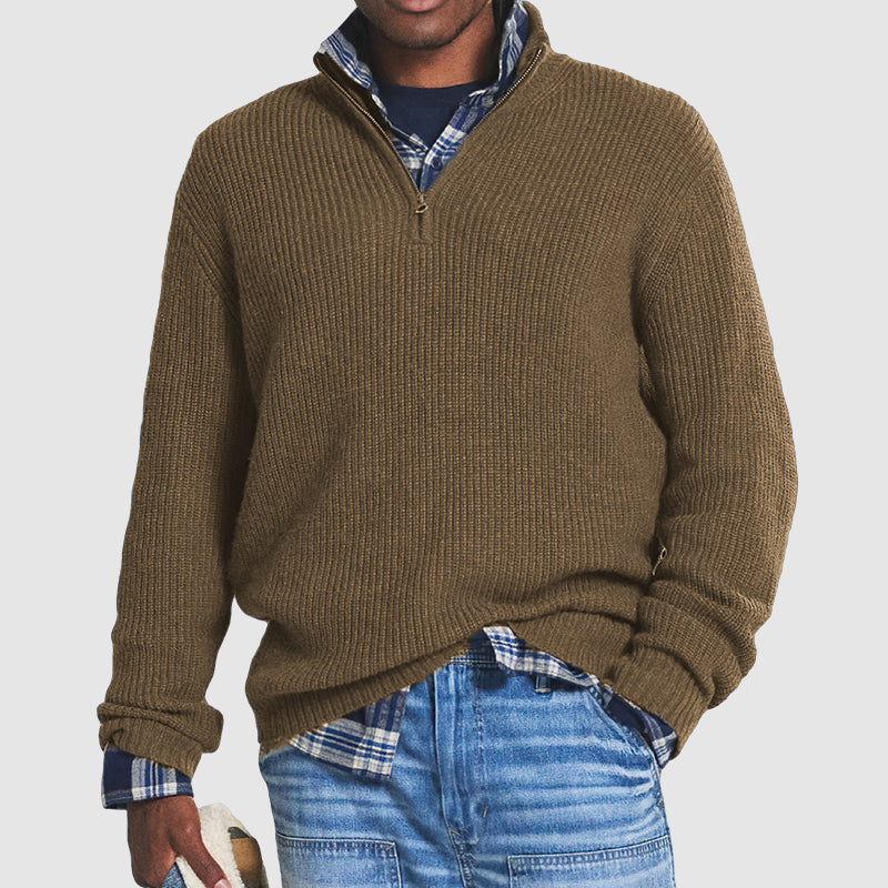 Marchmel | Homme Pull Cachemire Col Zippé Hiver Élégant