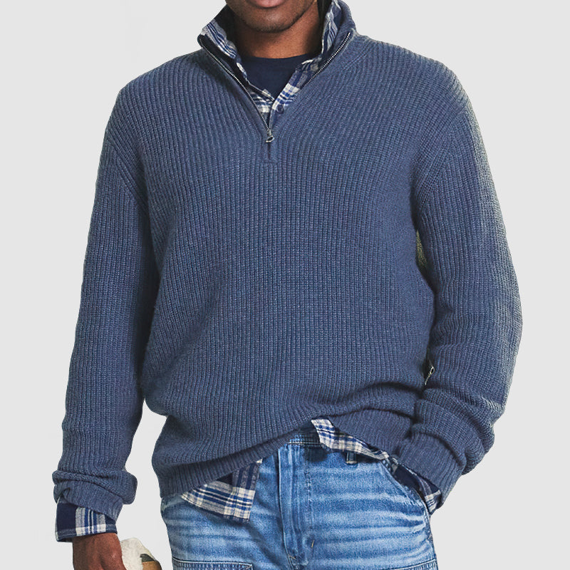 Marchmel | Homme Pull Cachemire Col Zippé Hiver Élégant