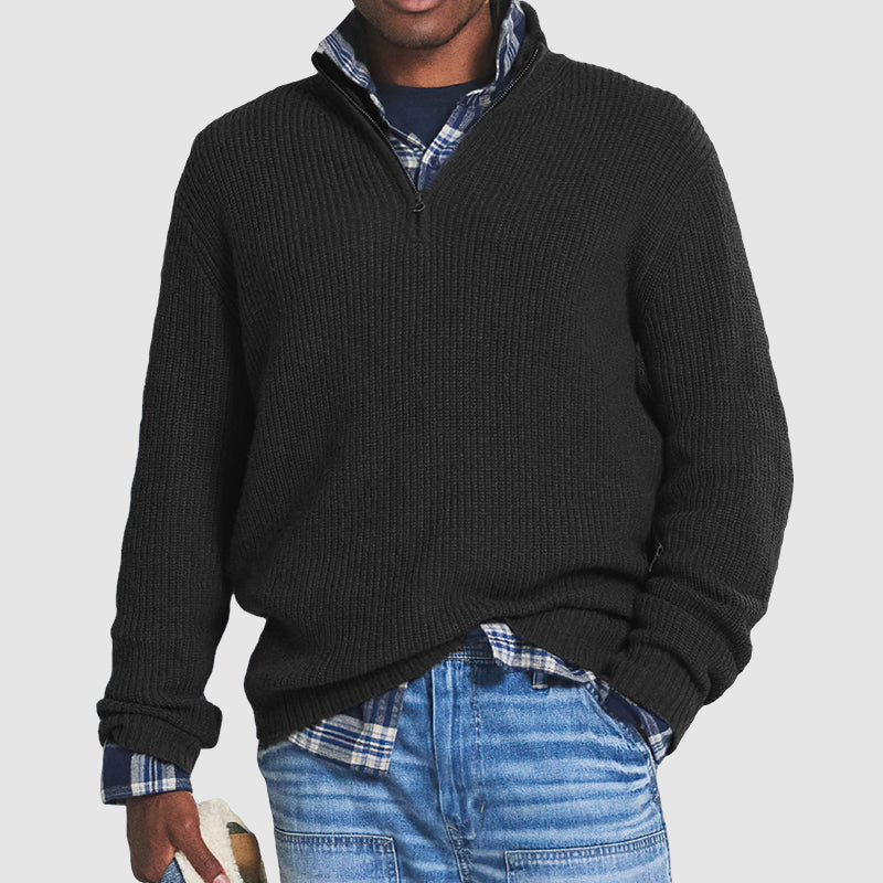 Marchmel | Homme Pull Cachemire Col Zippé Hiver Élégant
