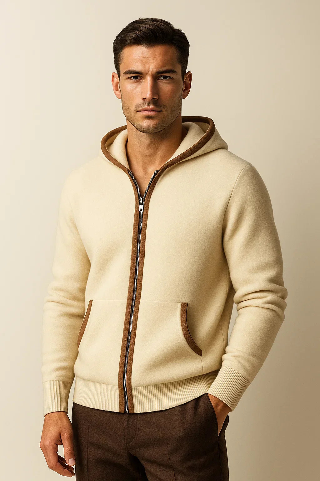 Cardigan à Capuche Leonardo Crème