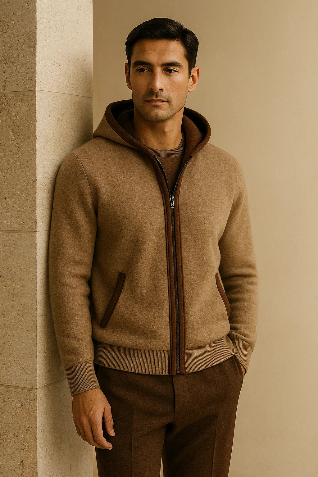 Cardigan à Capuche Sorano Marron
