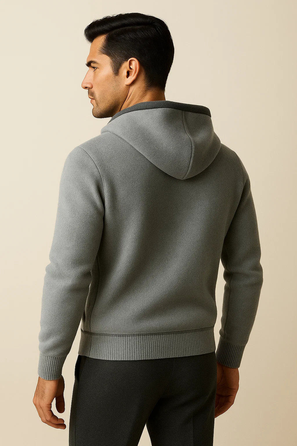 CARDIGAN HOODÉ COMO GRIS