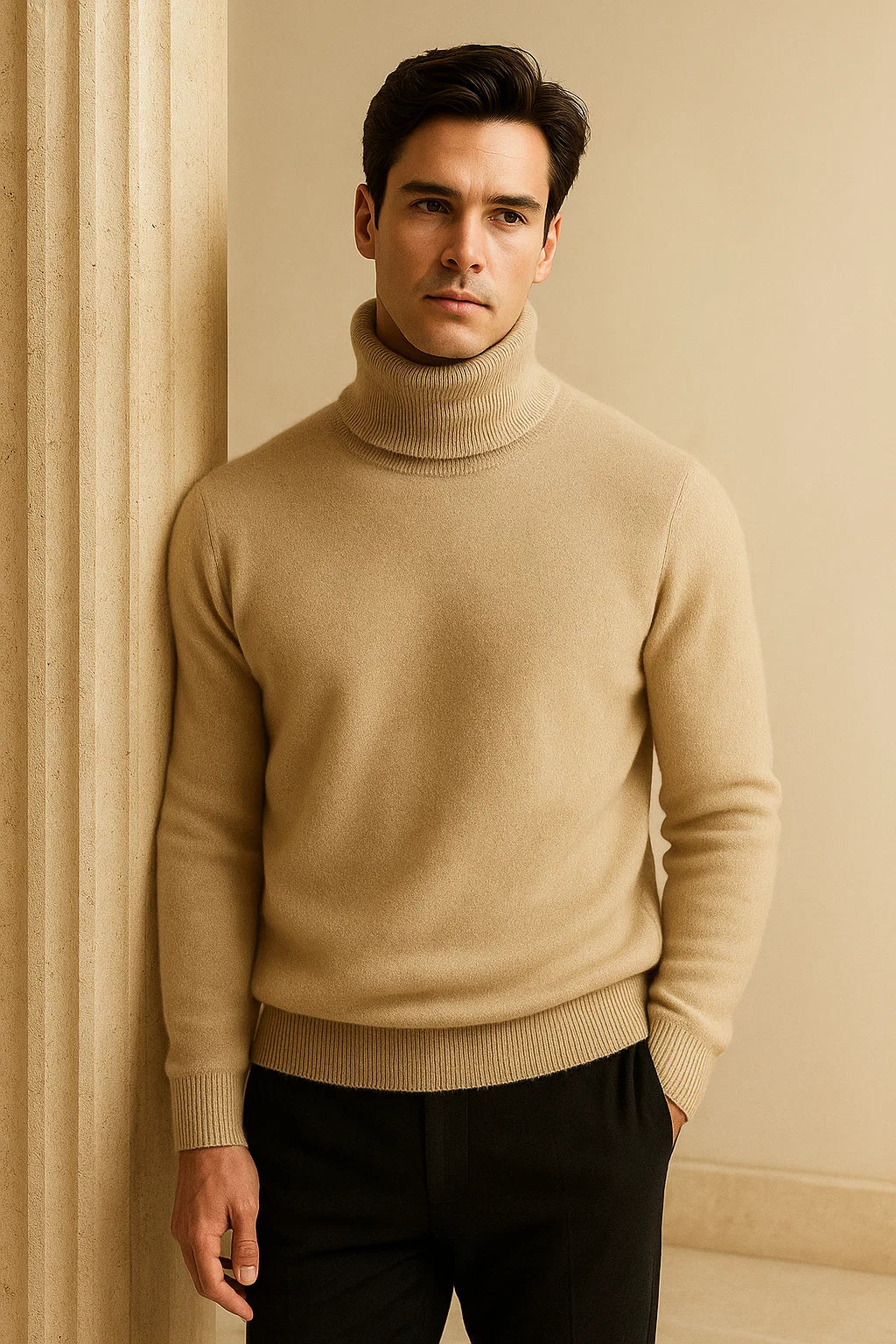 Col roulé en cachemire Carezza Beige