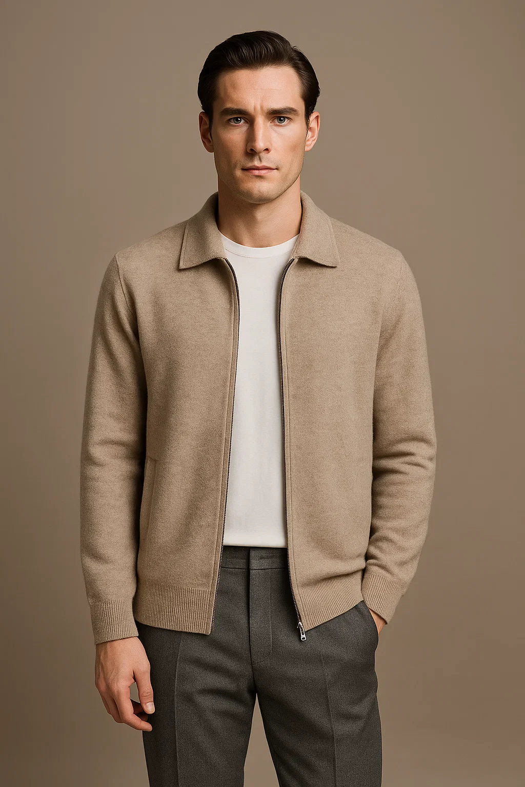 CARDIGAN POLO ZIP LAGO