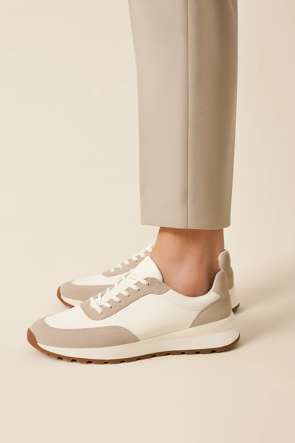 Calzatura Suede Runner Blanc
