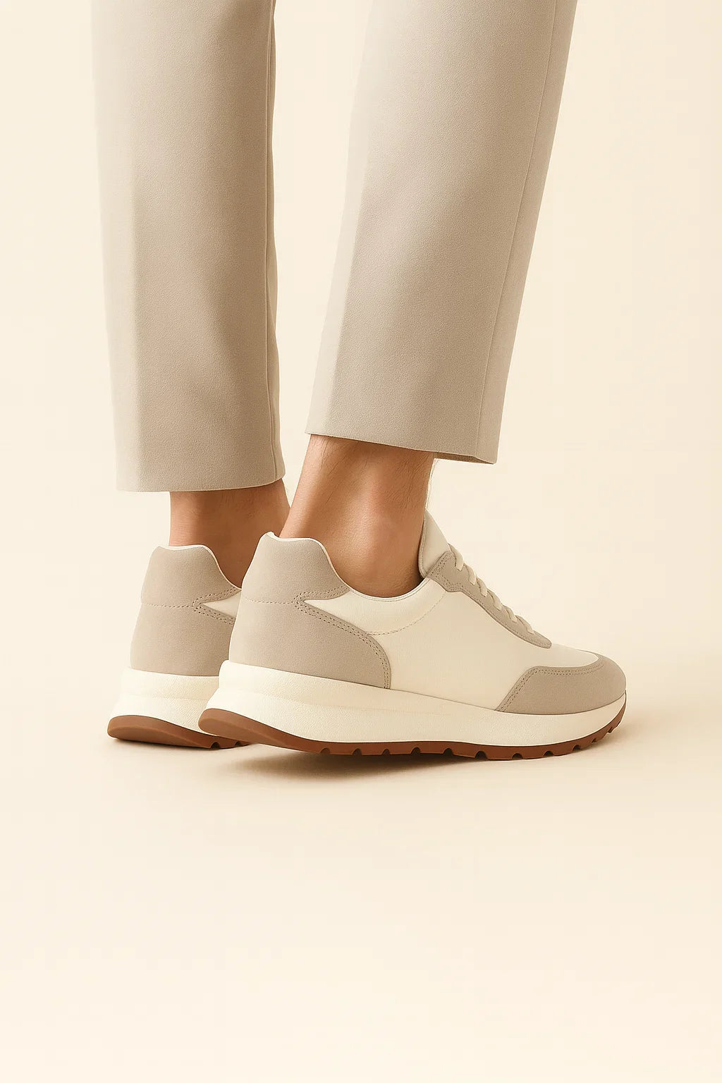 Calzatura Suede Runner Blanc