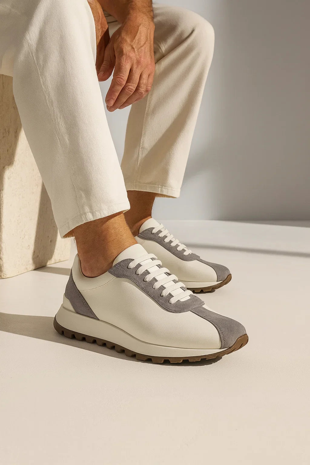 Calzatura Suede Runner Gris Clair
