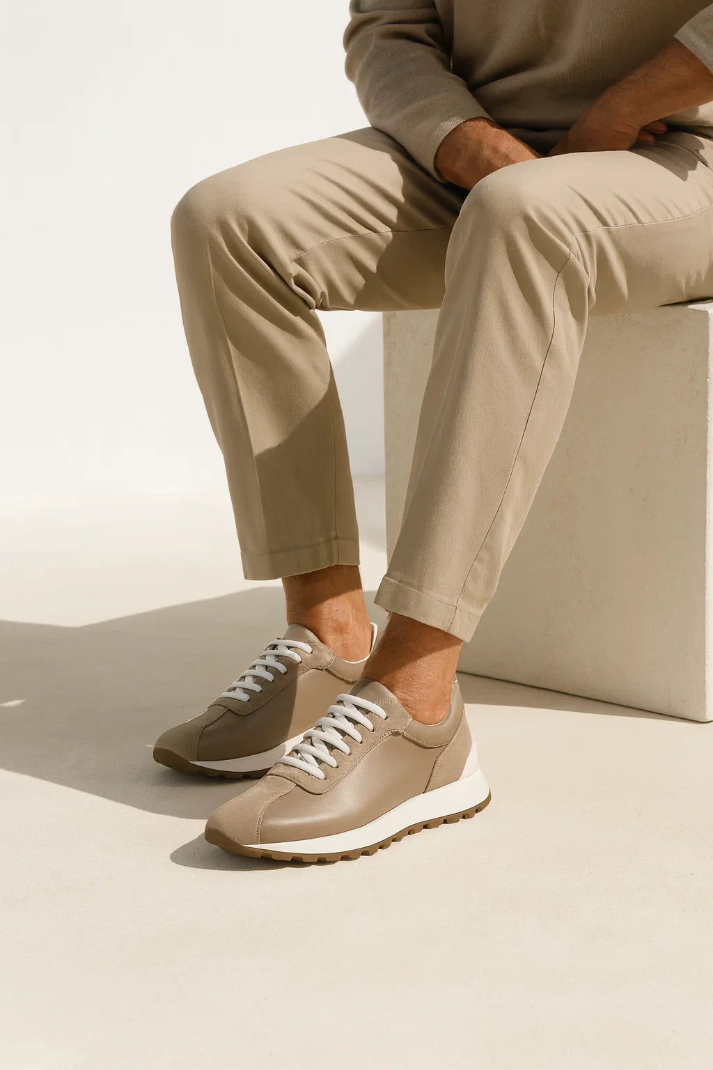 Calzatura Suede Runner Beige