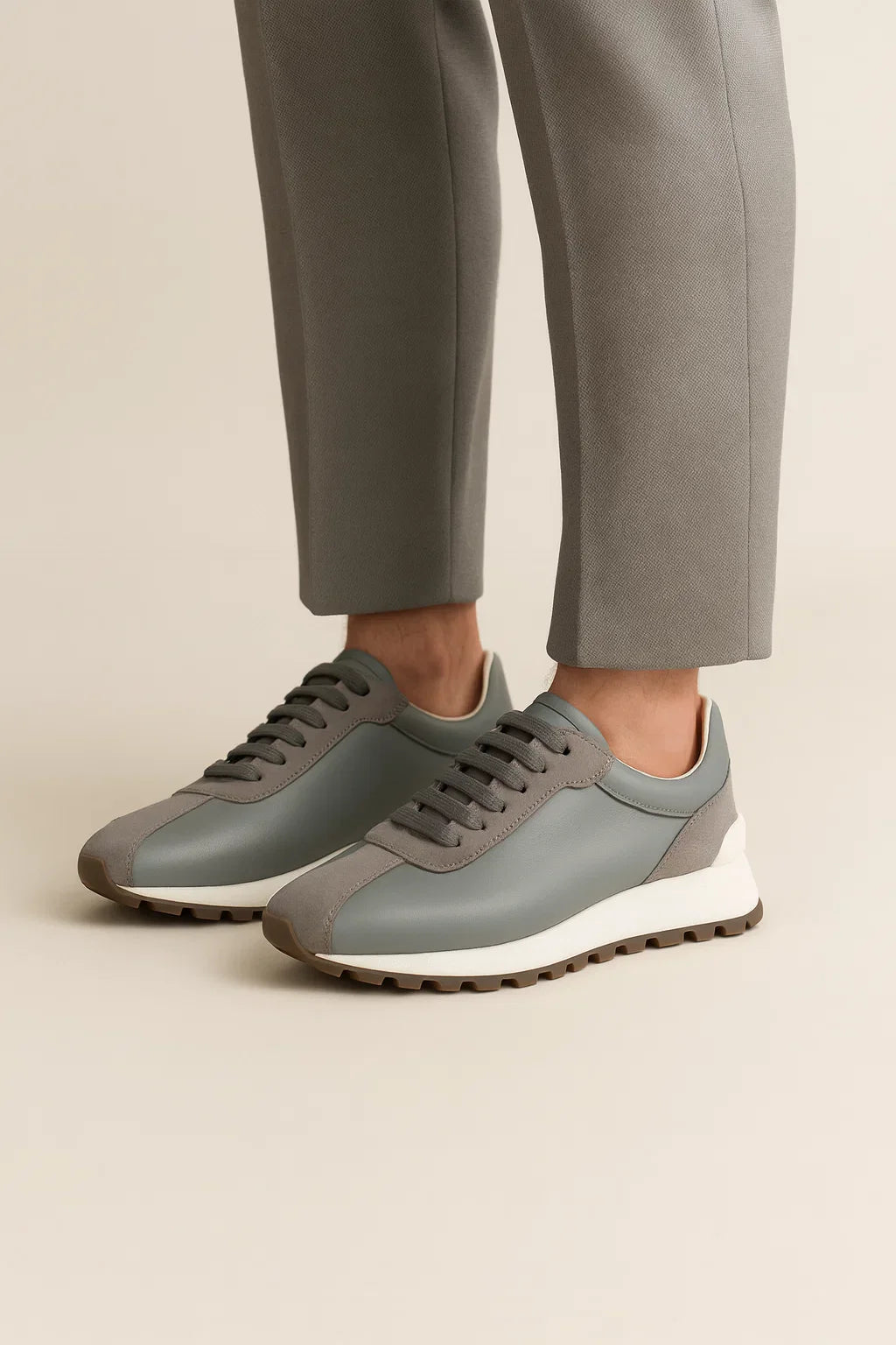 Calzatura Suede Runner Gris