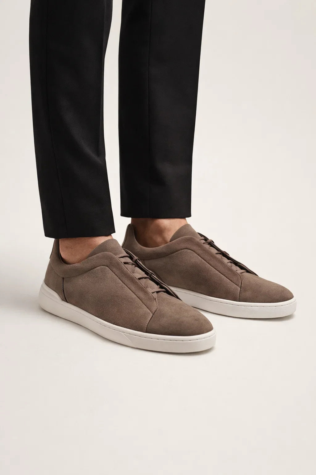 LORVANO™ Baskets en Suède – Kaki