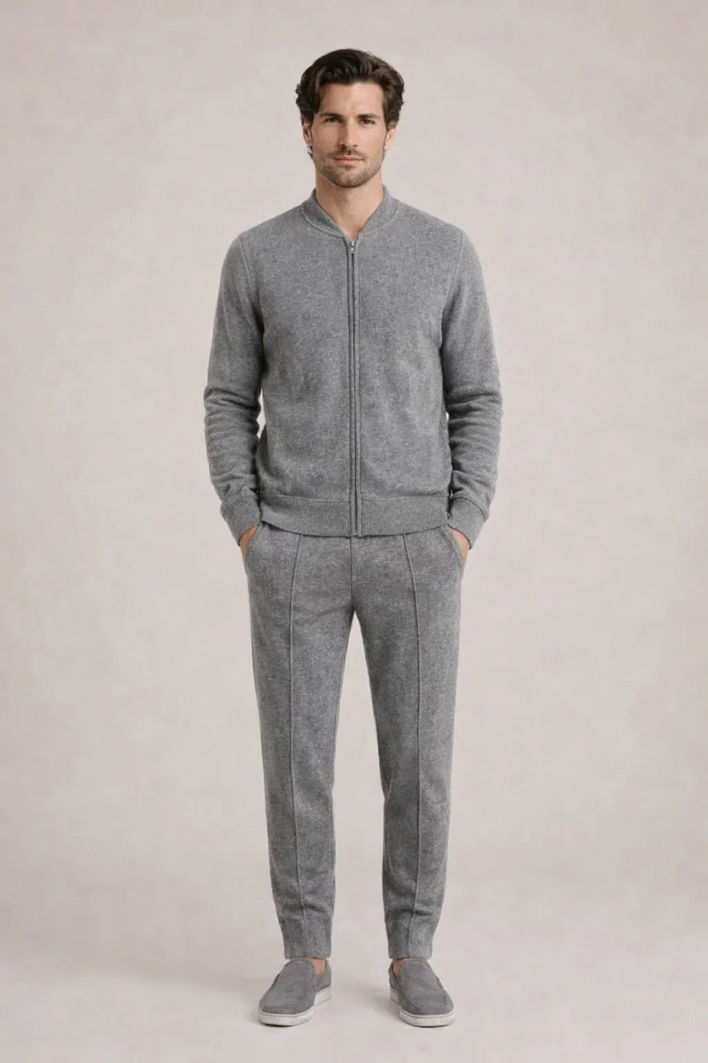 Ensemble Norio Cachemire Gris Clair