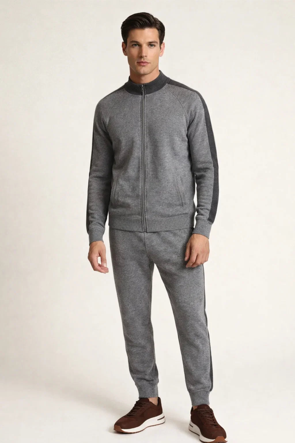 Ensemble de survêtement en cachemire Nero Gris