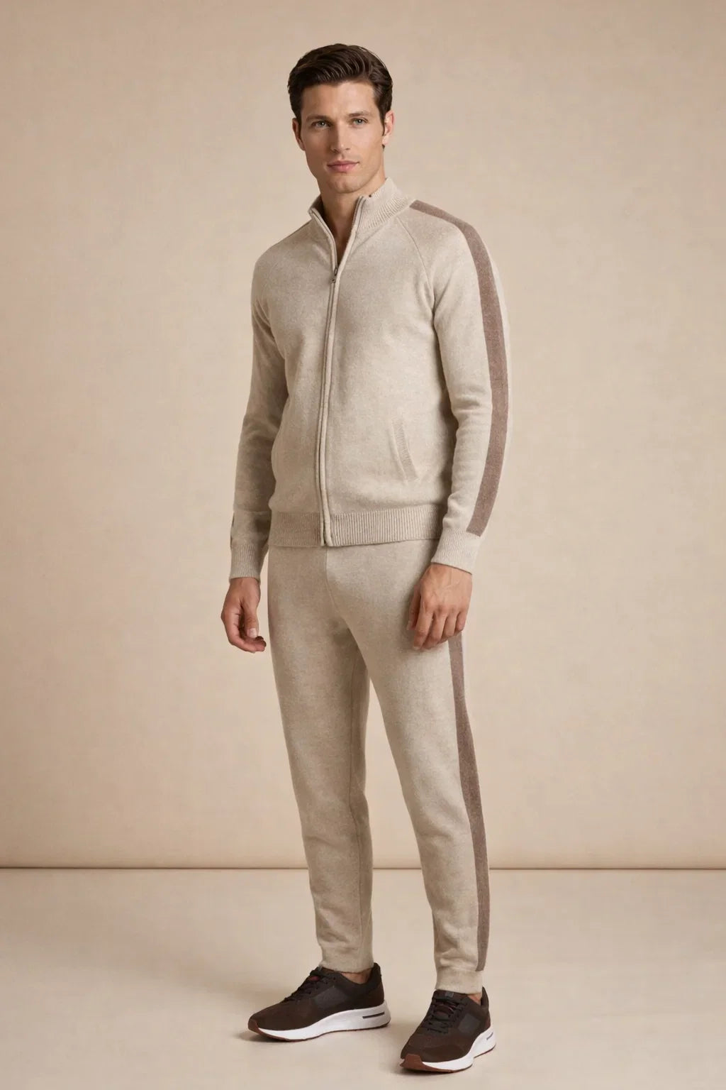 Ensemble de survêtement en cachemire Nero Beige