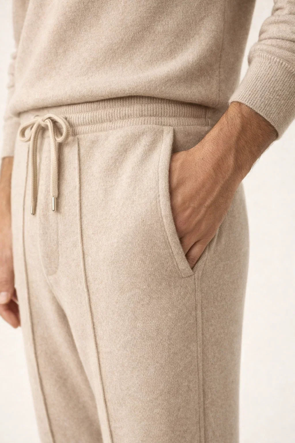 Pantalons en Cachemire Sartore Beige