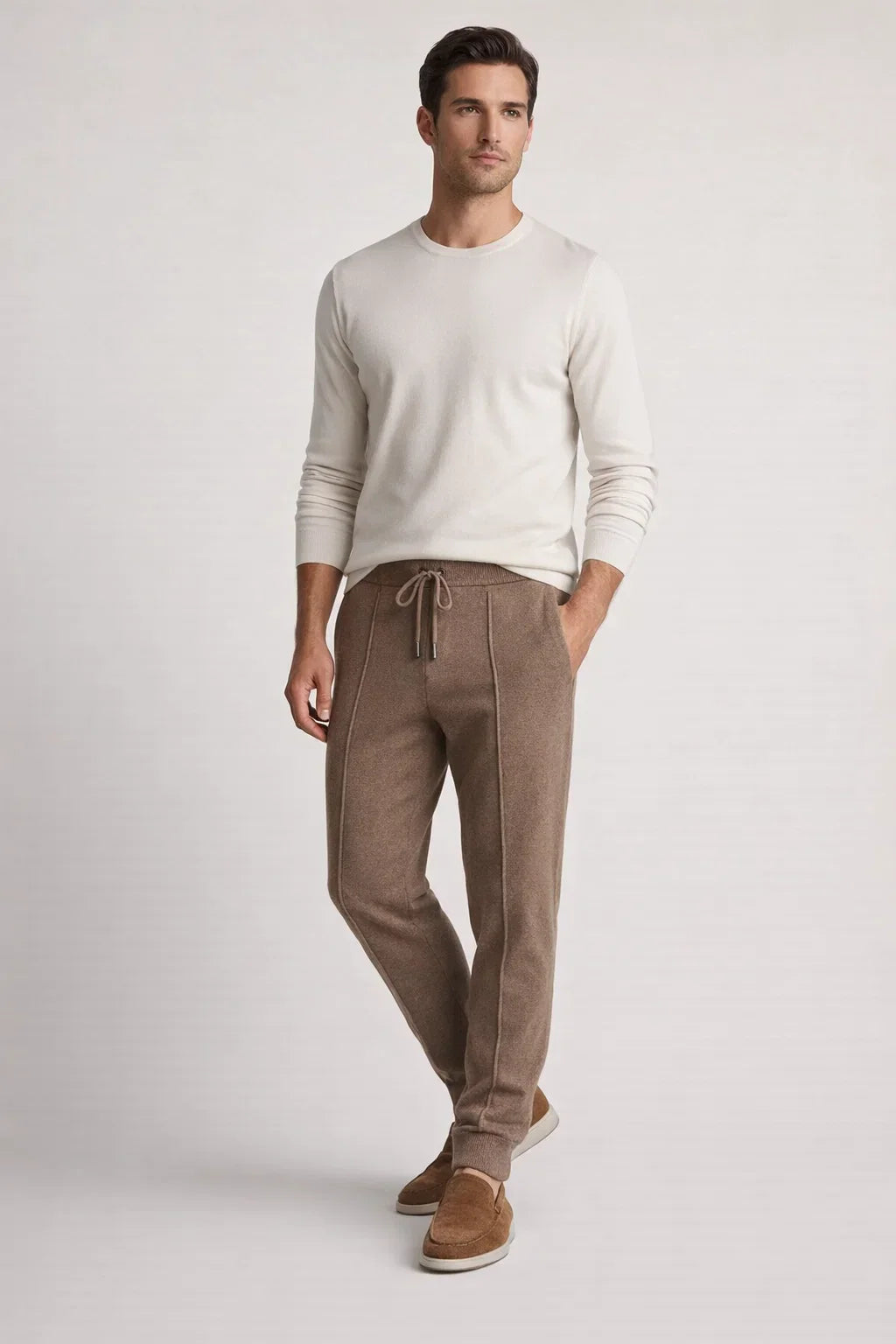 Pantalons en Cachemire Sartore Marron