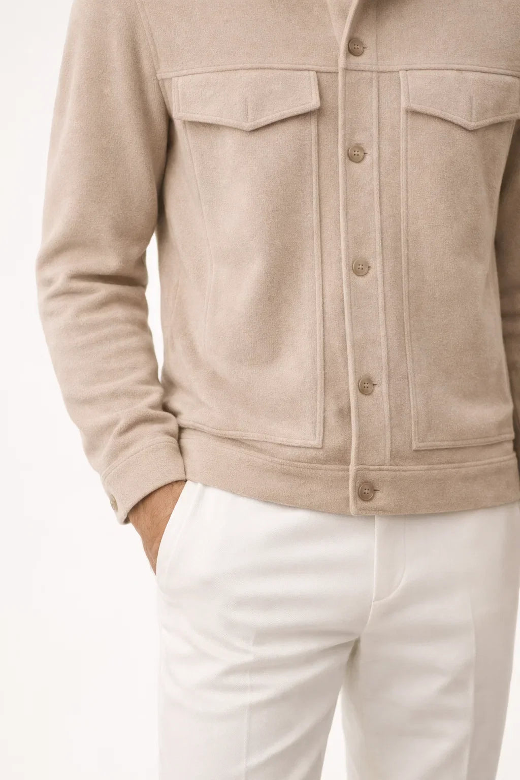 Veste en Suède Beige Clair