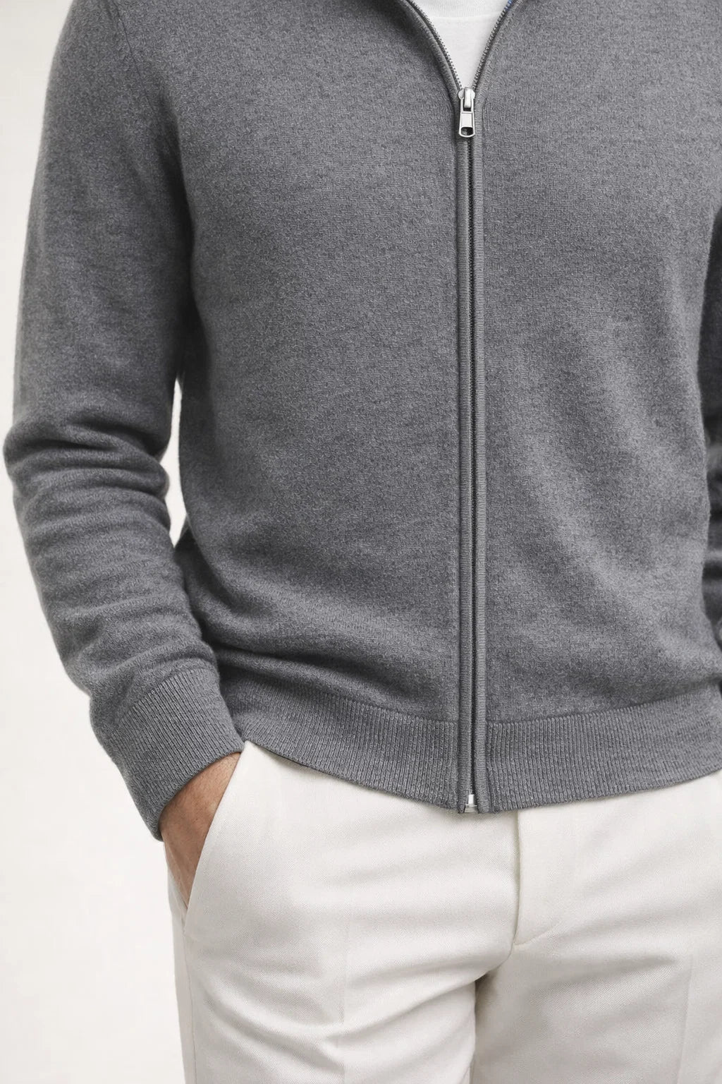 GEORGIO ZIP EN MAILLE RÉVERSIBLE MARINE