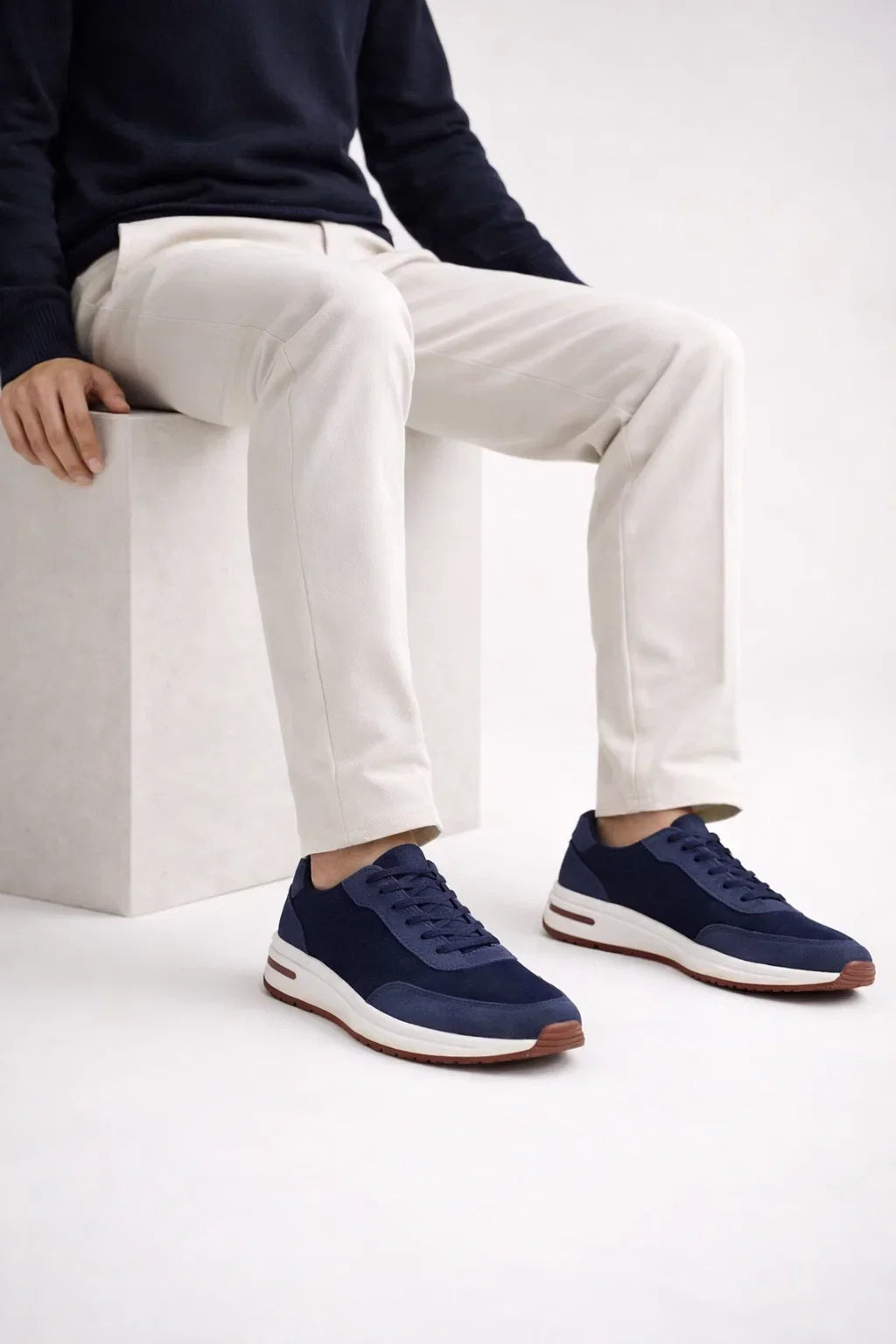 Giuliano Sneaker en Suède Ville Marine