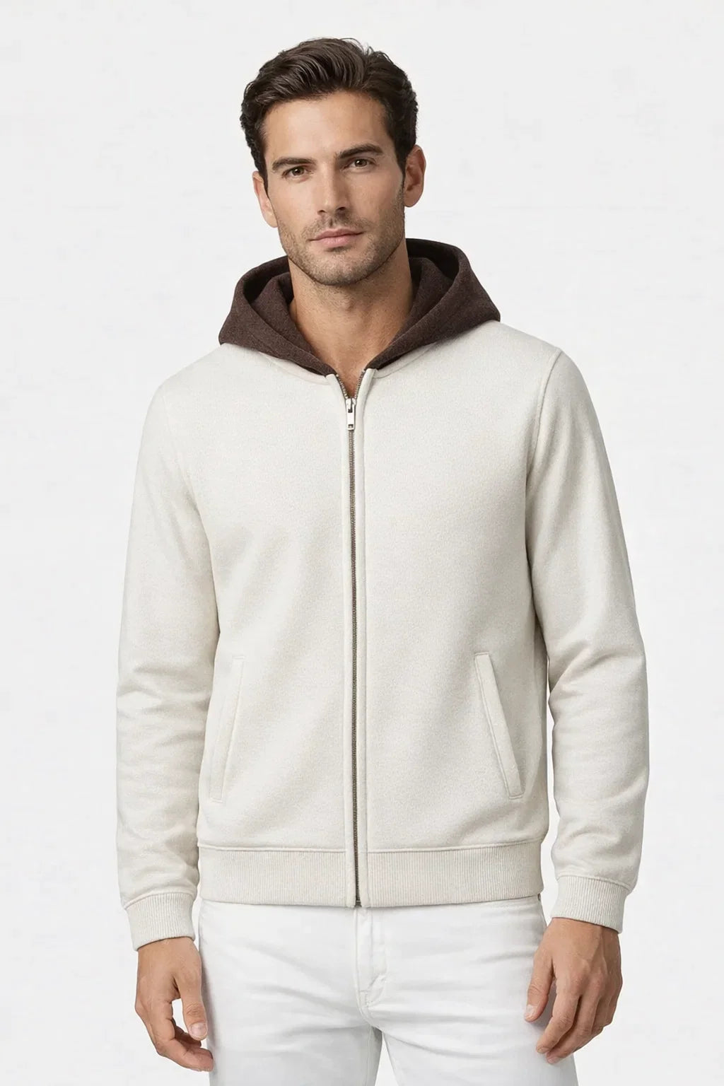 Pull Zippé Luca Blanc