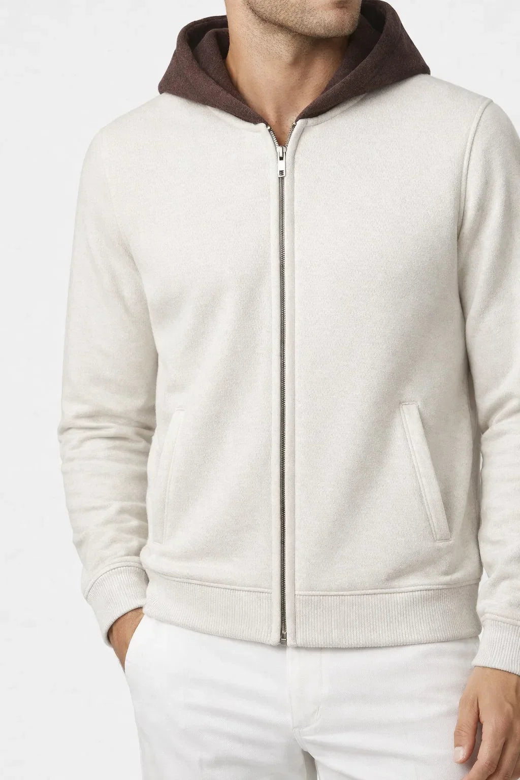 Pull Zippé Luca Blanc