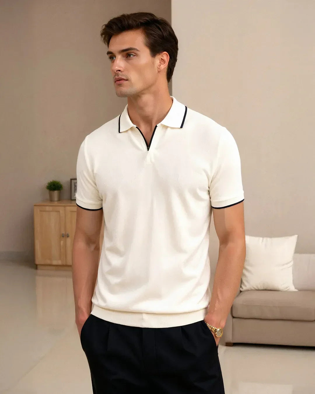 Marchmel | POLO SUR MESURE EN PIQUÉ AVEC DÉTAILS CONTRASTANTS